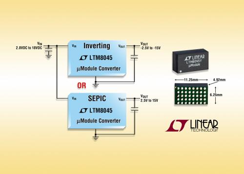 照片说明：全集成型负输出、升压或降压-升压型 µModule 转换器可提供高达 700mA